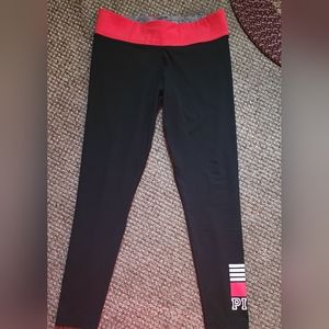 ☆•Victoria Secret Pink Black&Red Leggings  Size:Large •☆